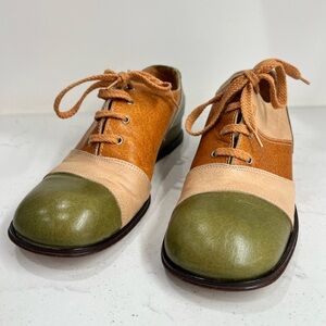 Famolare Vintage Leather Women's 70’s Italian Bibiana’s Olive Tan Size 9 Shoes